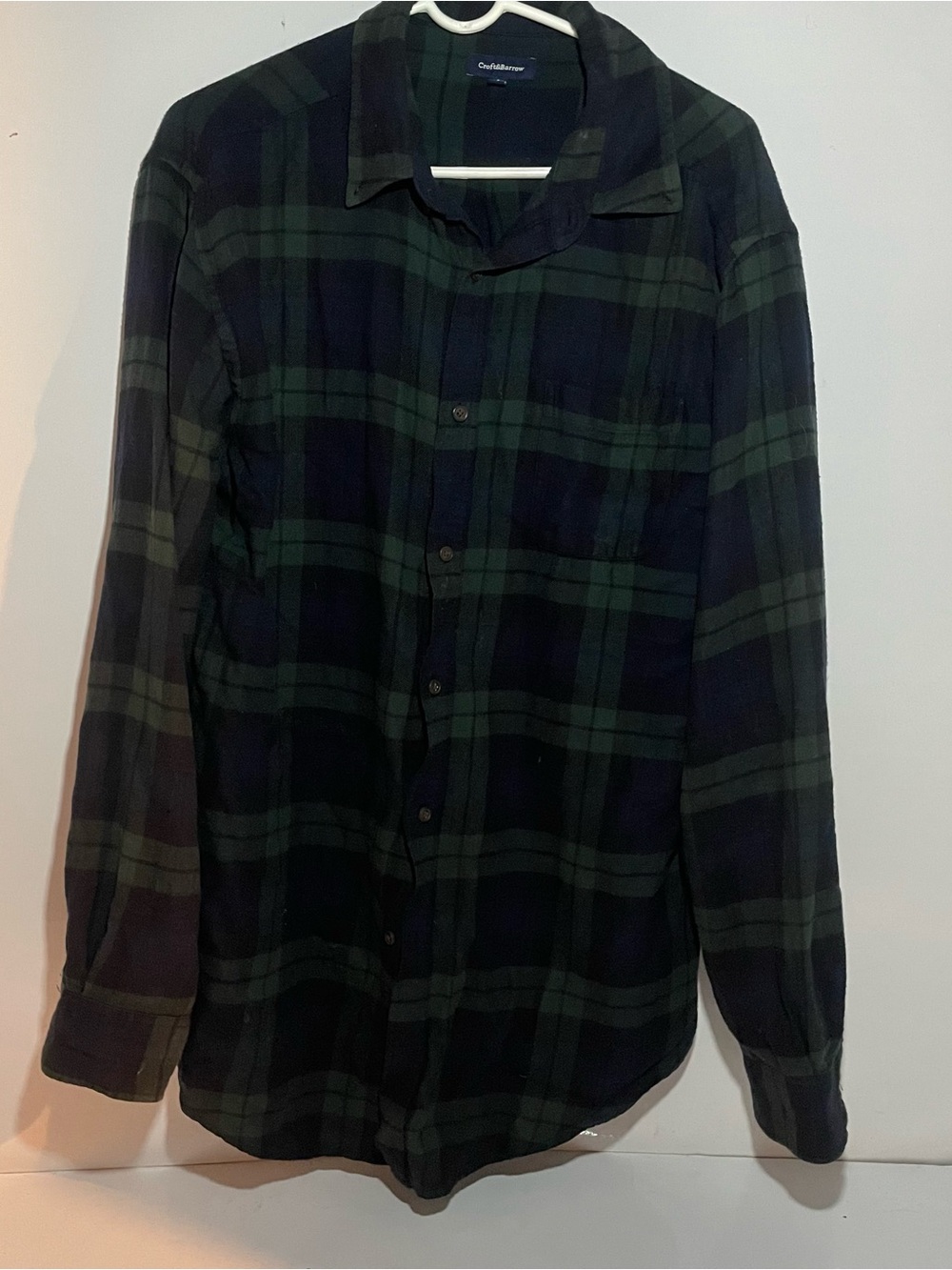 croft & barrow Green and Black Plaid Button-Down Shirt